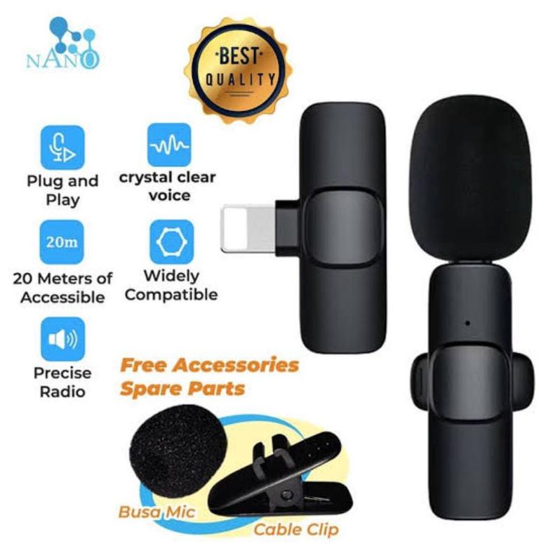 Terlaris K8 Microphone Mic Clip On Youtuber Wireless Usb / Mic Youtuber Bluetooth K8 2023