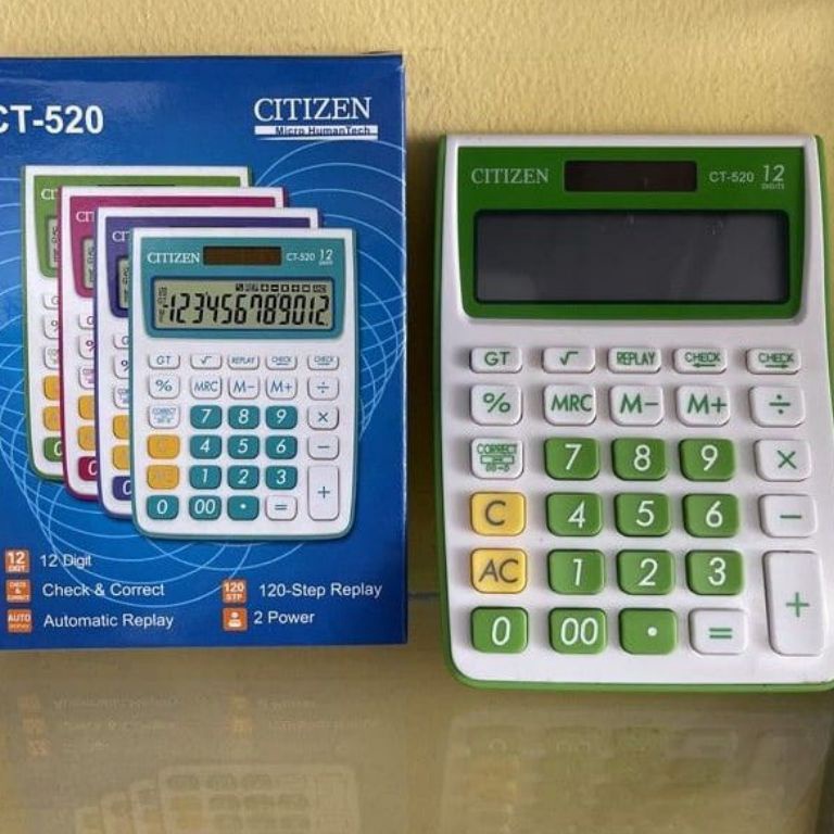 

Harga TERMURAAH.. kalkulator citizen ct-520,12 digit,2 p0wer 05J