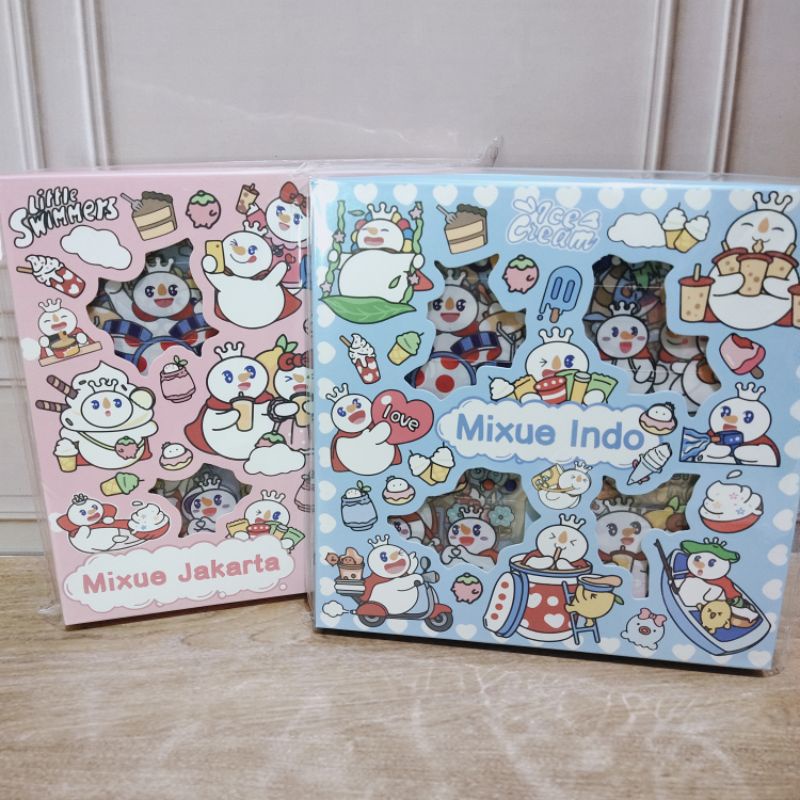 

[COD] Sticker PVC isi 100 lembar motif Mixue indonesia / Mixue Jakarta