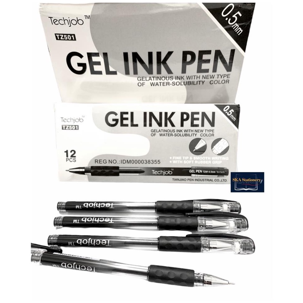 

SALEE!!!!.. Bolpen/Ballpoint/Pulpen Gel 0.5 Techjob TZ 501 Hitam (Lusin) N7V