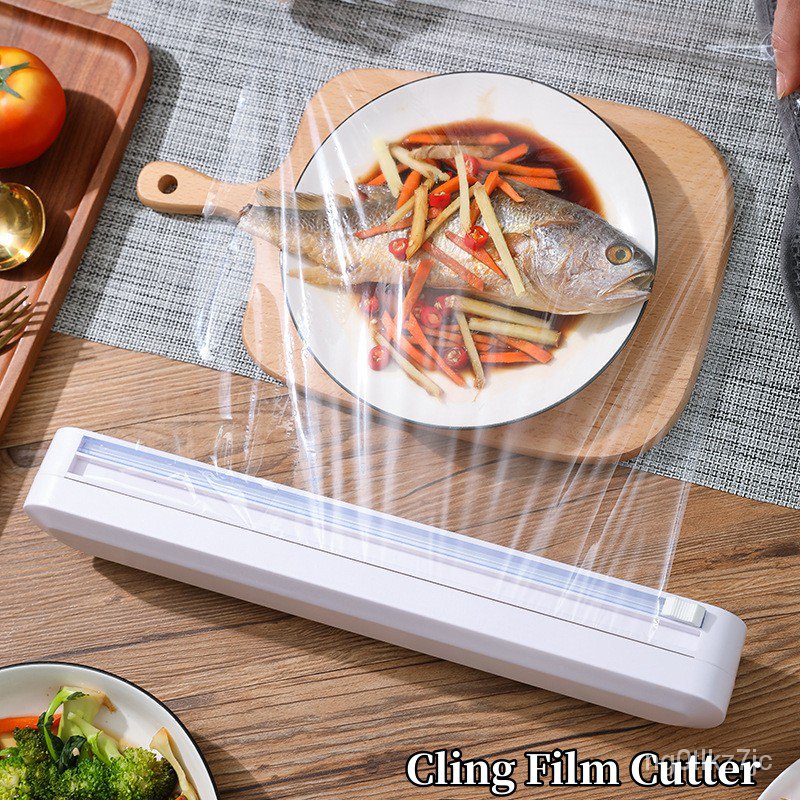 &Household Cling Film Cutter Kitchen Food Wrap Dispenser Cutter Cling Film Wrap Dispenser Sharp Cutt