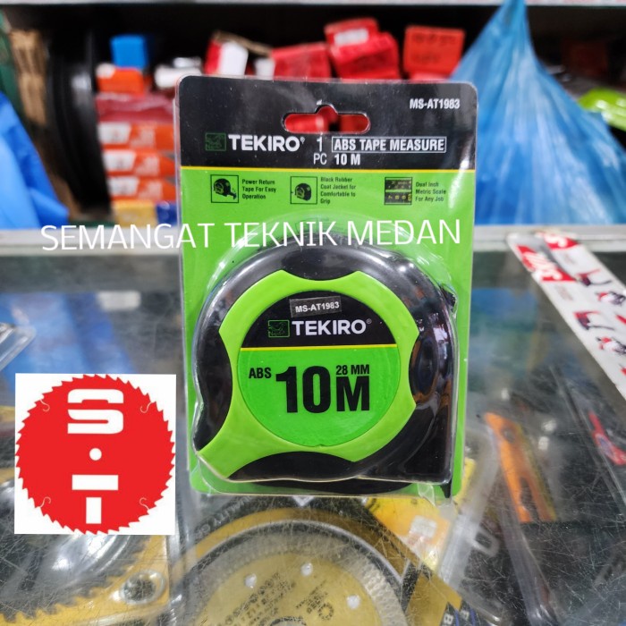 10M METERAN PLAT MEASURING ABS KARET HITAM TAPE 10 M METER 28MM TEKIRO