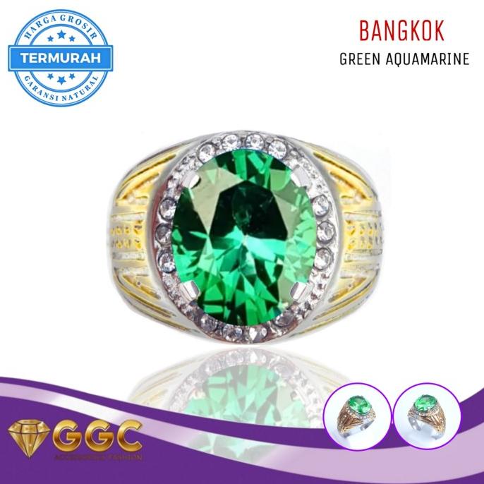 $$$$] Cincin Batu Green Aquamarine Bangkok Original