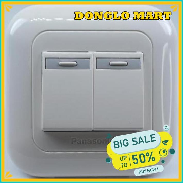 SAKLAR SAKELAR SERI DOUBLE 2 TOMBOL LAMPU IB PANASONIC TANAM FREE ONGKIR 