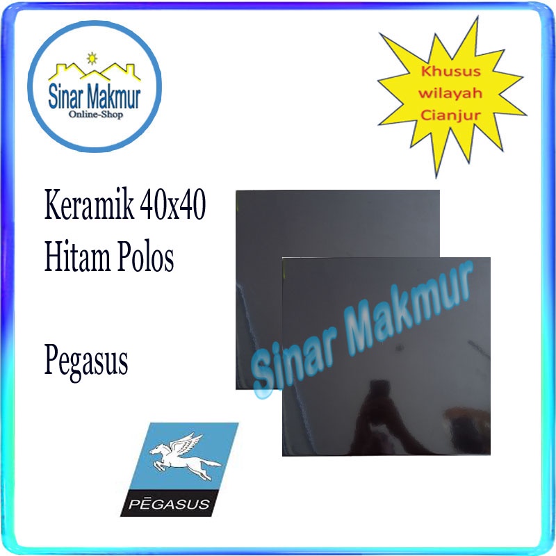 Keramik Lantai 40x40 Hitam Polos (PEGASUS)