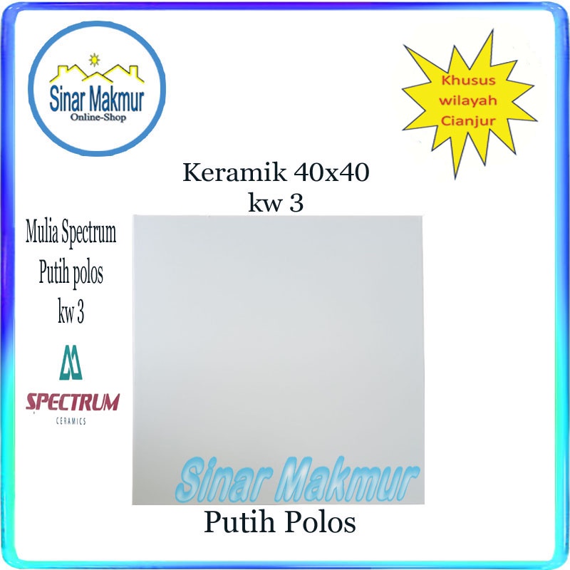 Keramik Lantai 40x40 Putih KW 3 (MULIA)