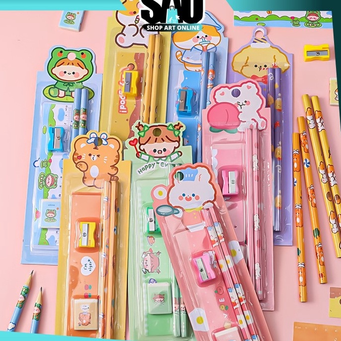 

❋Ready➜ 0IJLF SAO - S5692 Stationery Alat Tulis set 5in1 Karakter Kartun / Alat Tulis Set Mini Stationary Set Sekolah 5 in 1 / Paket Alat Tulis K58 ✲Terbaru