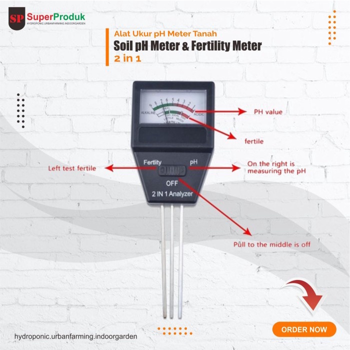 FLASH SALE SOIL PH METER 2IN1 & SOIL FERTILITY METER SOIL TESTER TERMURAH