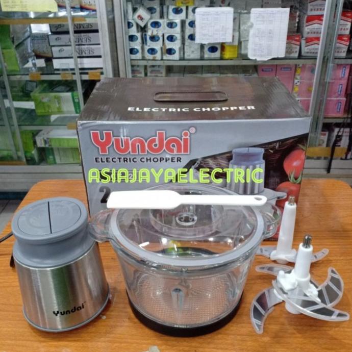 YUNDAI ELECTRIC CHOPPER LISTRIK CE21 BLENDER DAGING BUMBU KACA