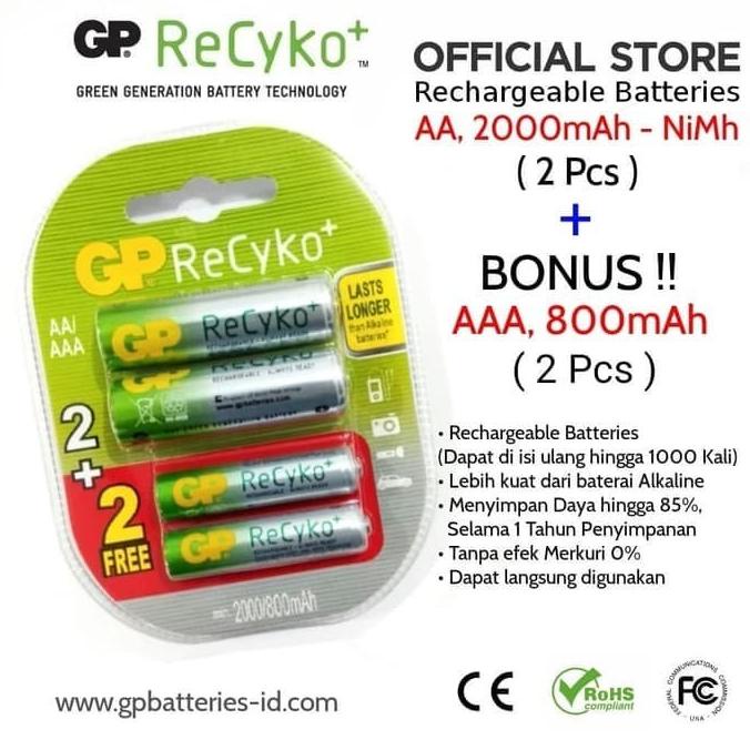 Laris Aa 2Mah Free Aaa 850Mah Rechargeable Recyko Original Gp 232