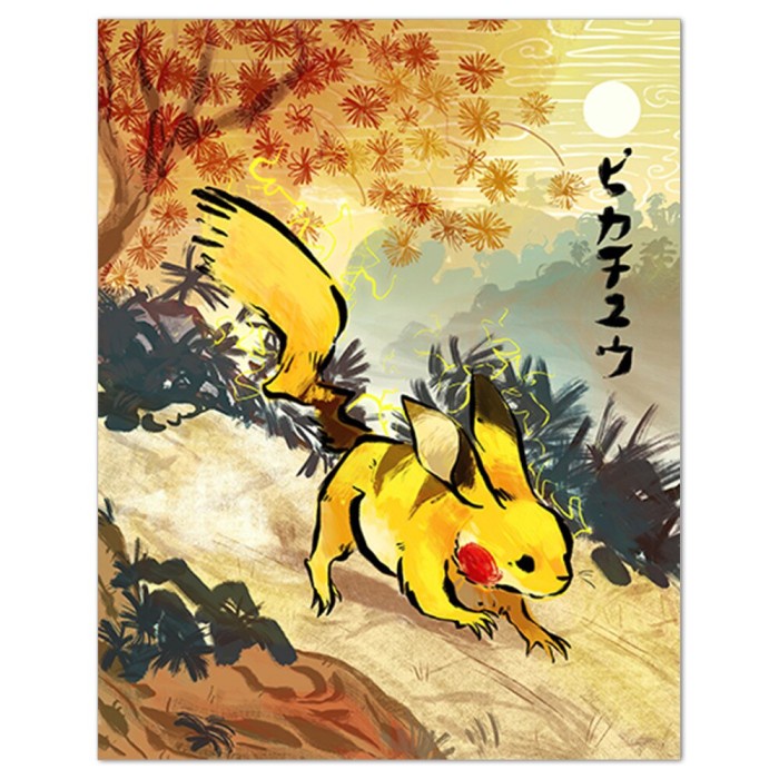 MUST HAVE DISKON POSTER ANIME POKEMON LUKISAN KANVAS DINDING GAMBAR TANPA BINGKA TERLARIS