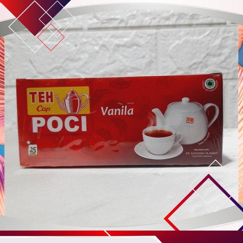 

Teh Cap Poci Aroma Vanila Isi 25 bag 50gr .