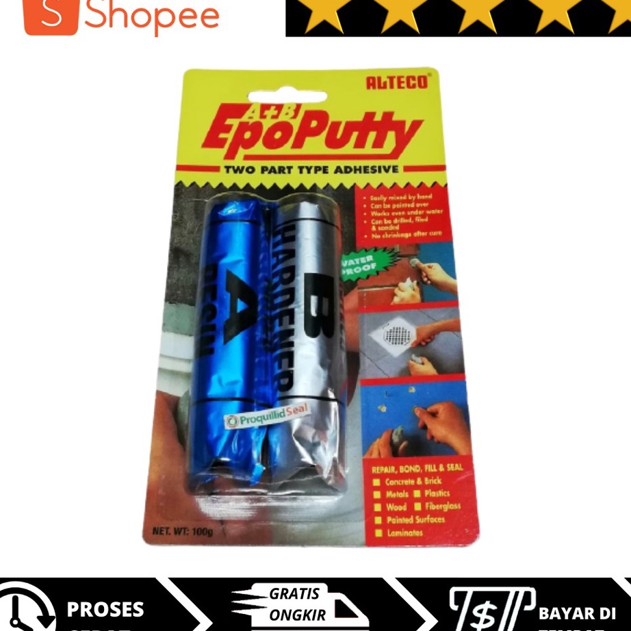 

➻Murah✫ 0HJ9U Lem Epo Putty Alteco / Epo Putty / Lem porting 100 gram I74 Best Produk