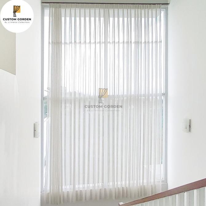 Vitrase Polos Minimalis Pelapis Gorden Voile Kain Putih transparan -CG
