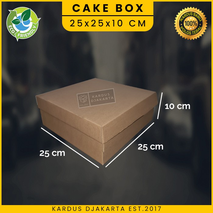 

Kardus / Cake Box / Kotak Kue Die Cut Polos 25x25x10 cm