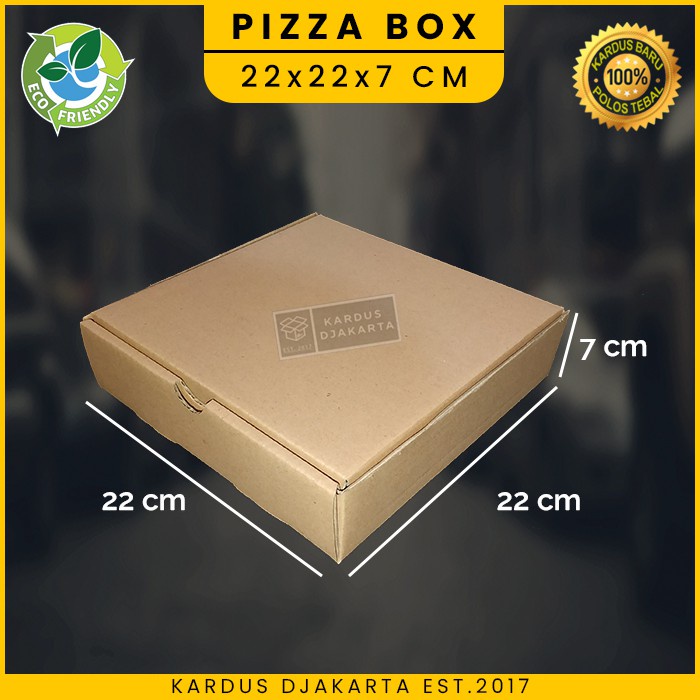 

Kardus / Kotak Box Pizza Die Cut Packing Polos 22x22x7 cm