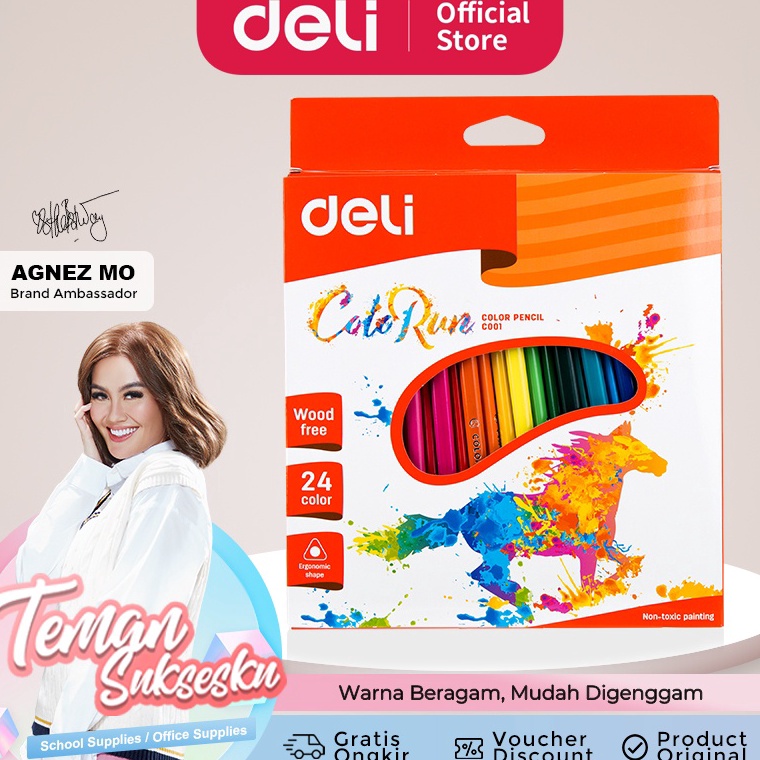 

Stok banyak Deli pensil warna 24 warna color pencils pensil warna sekolah pensil warna anak-anak 7NF