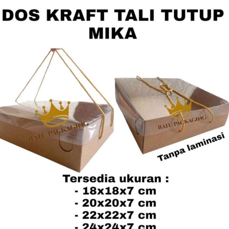 

COD [10 PCS] RATU | Dos KRAFT TALI TUTUP MIKA Tinggi 7CM Kardus Box Kotak Hampers Kue zvnjk