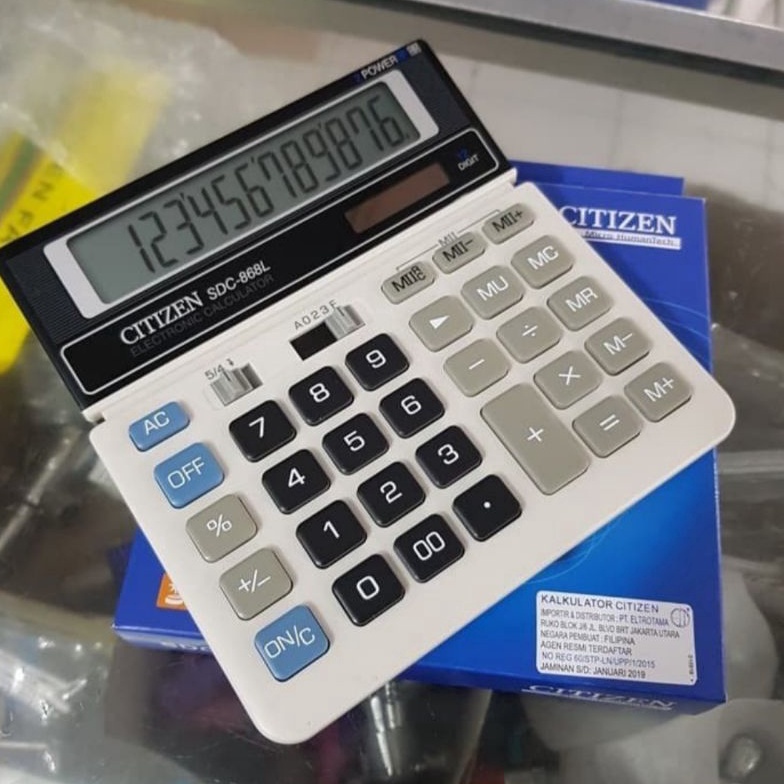 

Terupdate.. Kalkulator 12 Digit Calculator Alat Hitung Citizen Type SDC 868L Z0Z