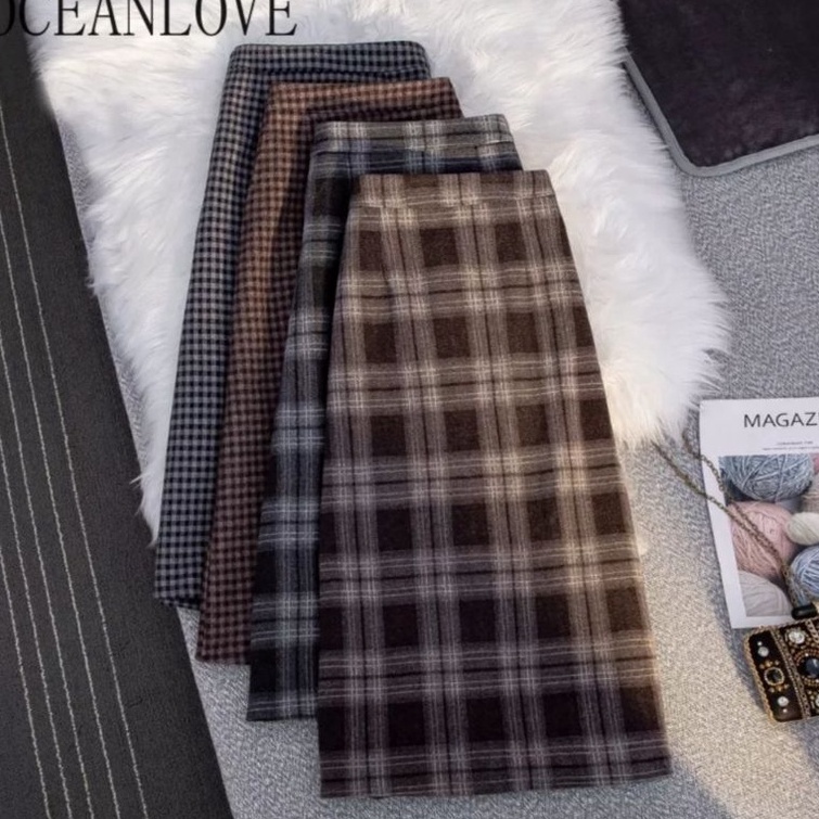 Terlaku... Rok motif kotak kotak / rok tartan / rok span panjang / rok korea / rok kotak kotak panja