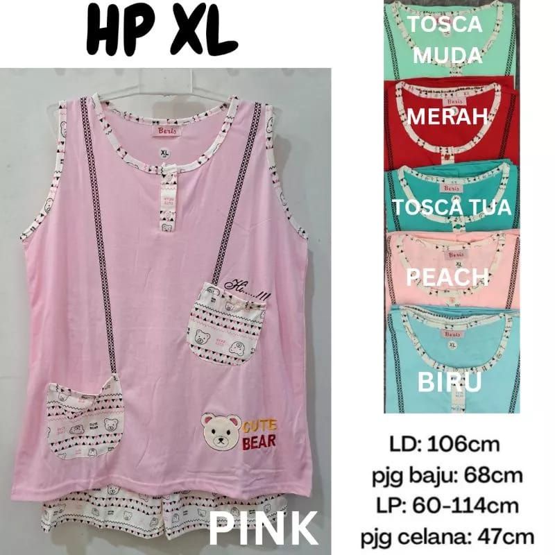BAJU TIDUR BERIS HP XL - BERIS SINGLET XL / BAJU TIDUR HOT PANTS / YOU CAN SEE BIG SIZE