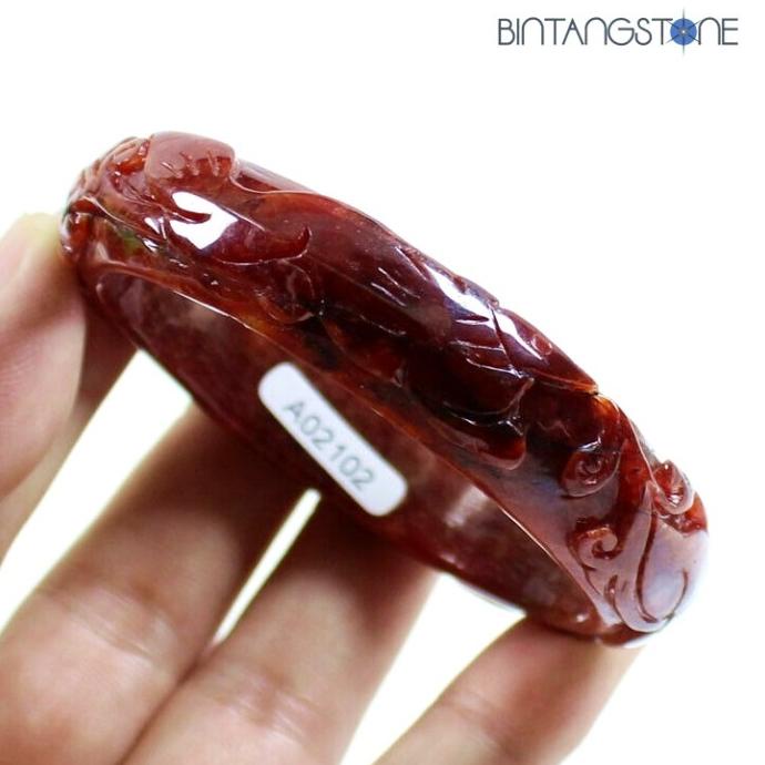 *****] SALE Gelang Giok Merah Asli Memo Fei Cui Red Jadeite Burma Cina Ori Ok