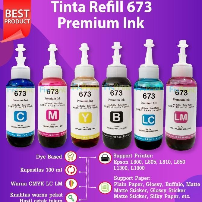 ~~~~~] TINTA EPSON SETARA ORIGINAL L SERIES 673 PRINTER L800/L805/L850/L1800