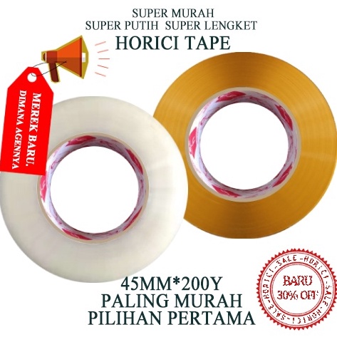 

[ZZZ] MURAH SUPER CLPER 45mmx200Y LAKBAN BENING DAN COKLAT HORICI TAPE DAN HOKI TAPE Laris