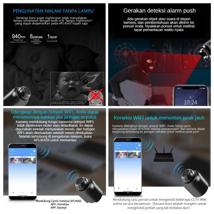 TERLARIS SPY CAM HIDDEN KAMERA CCTV MINI SPY CAMERA CCTV WIFI KECIL TERSEMBUNYI