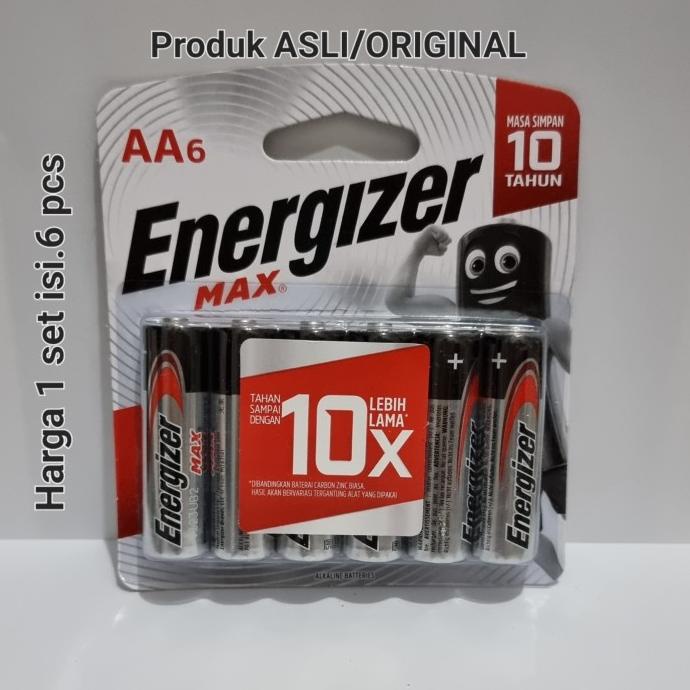

8.8 Energizer Aa Isi.6 Pcs,Tahan 10 X Lebih Lama