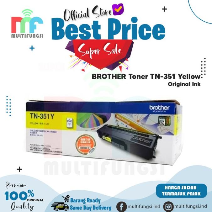 Brother Toner Black TN-351Y / TN351Y Original TN-351 Yellow Resmi