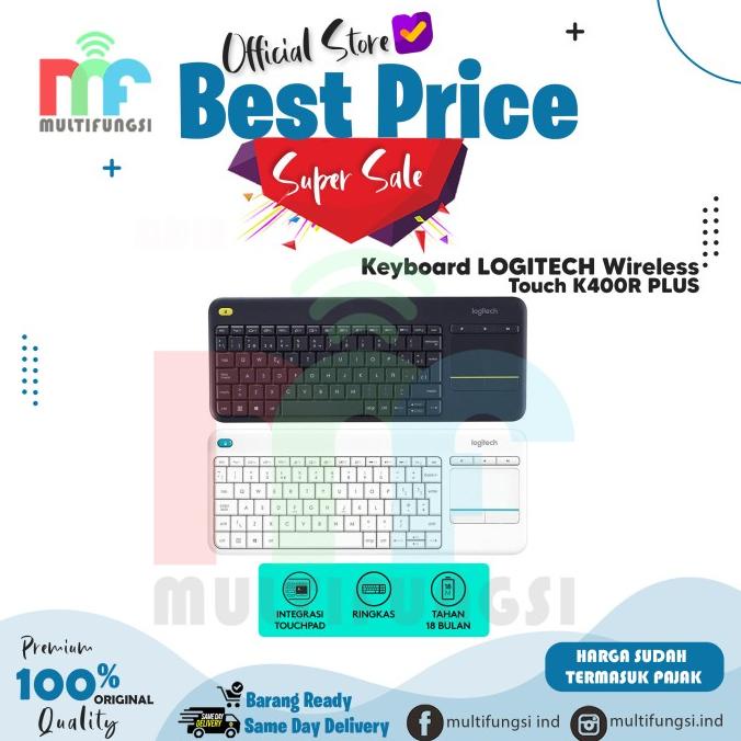 Keyboard LOGITECH Wireless Touch K400R PLUS - Garansi Resmi K-400R