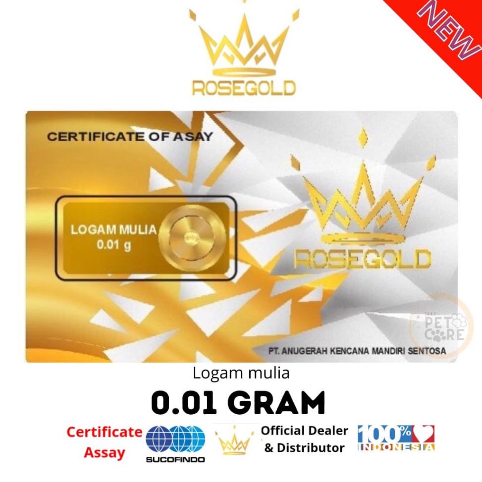 [PRODUK SHQLC35] ROSE GOLD 0.01 GRAM LOGAM MULIA EMAS MINI ➯Paling Popular