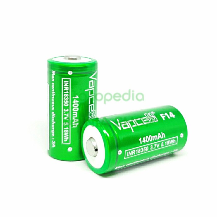 Terlaris Vapcell F14 Baterai 18350 1400Mah High Capacity Battery Senter Led