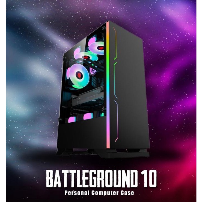 Casing Simbadda BattleGround 10 BLACK - ATX, mATX Tempered Glass