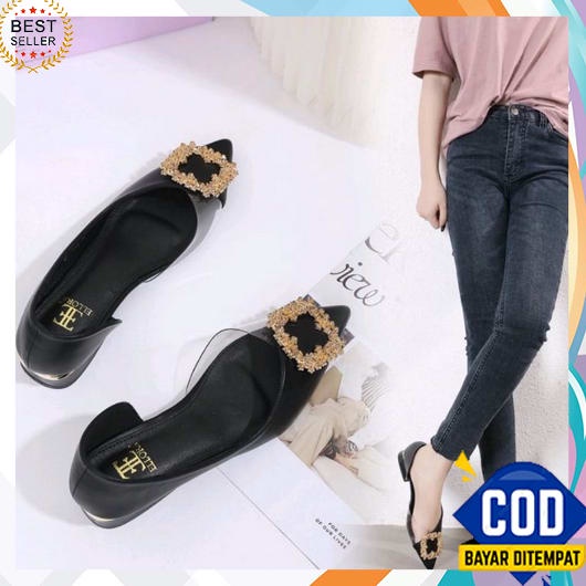 Sandal Wanita Kekinian 2023 Simple Elegan Korean Style Slip On Hills Casual Sepatu Hak Tahu Heils Ke