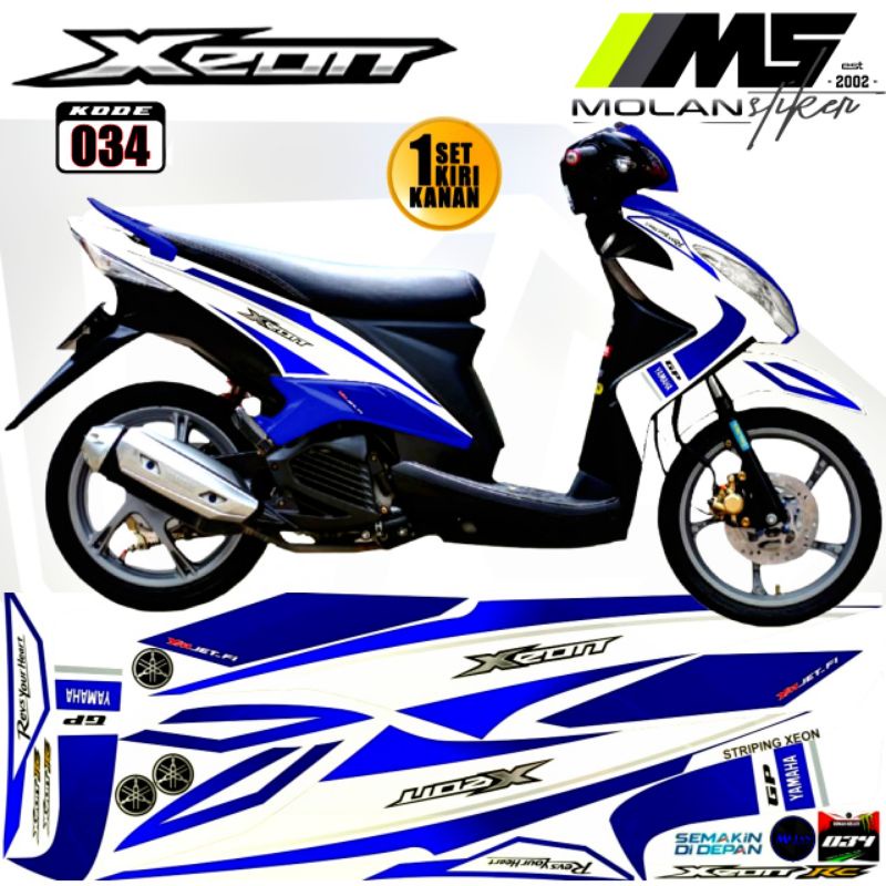 Decal Sticker Striping Variasi Xeon Rc 125 2013-2015 & Xeon 125 Karbu 2010-2013 /Ego Lc 125/Mio Gtx 
