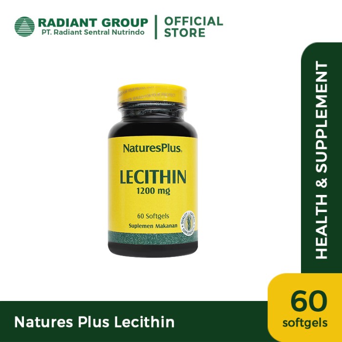 Natures Plus Lecithin 1200Mg60 Softgels