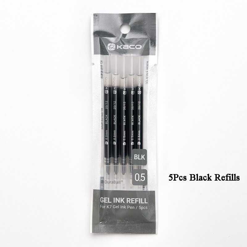 

KACO Refill Tinta Pulpen K7 Gel Pen 0.5mm 5 PCS (Black Ink) - K1619