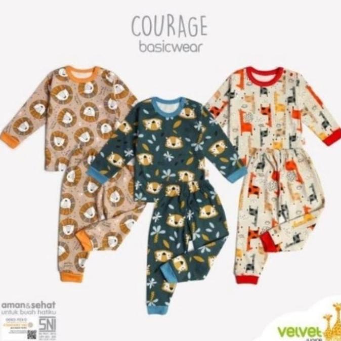 Velvet Junior 3stel Stelan Panjang Kancing Pundak Courage