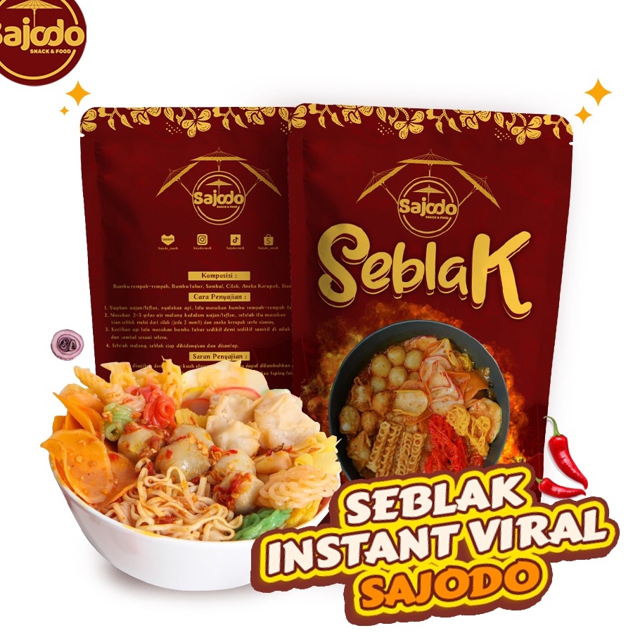 

➤Dijual Murah 0CIPN SEBLAK INSTANT VIRAL KHAS SAJODO SNACK & FOOD Q49 ➢Serba Murah