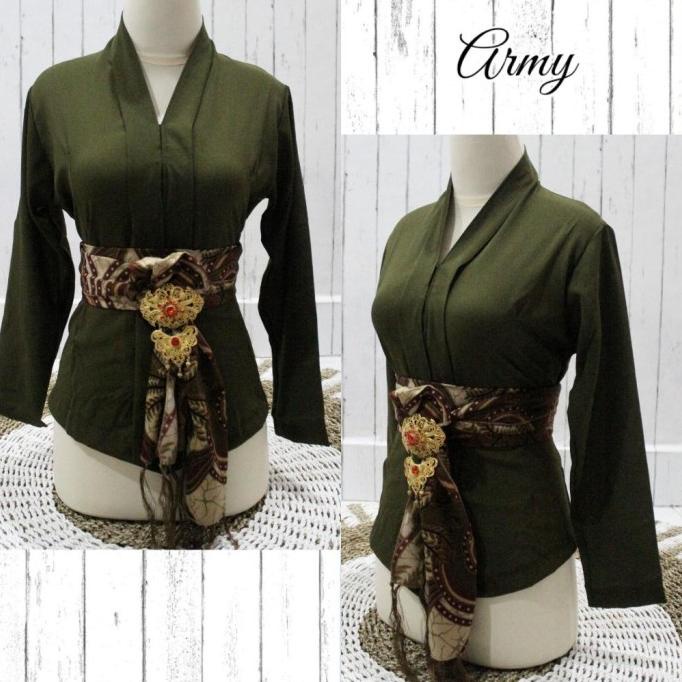 Kebaya Bali / Kebaya Kartini Polos / Kebaya Airflow (Warna Gelap)