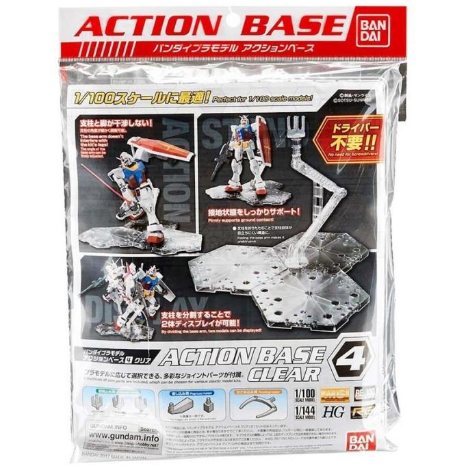 Action Base 4 Clear Gundam Stand Base Bandai 1/144 1/100
