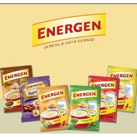 

Cuma satu hari Energen Sereal Renceng Isi 10 x 34 gram kemasan baru (Rasa Coklat, Vanilla, Kacang Hijau, Kurma) Renteng Isi 10