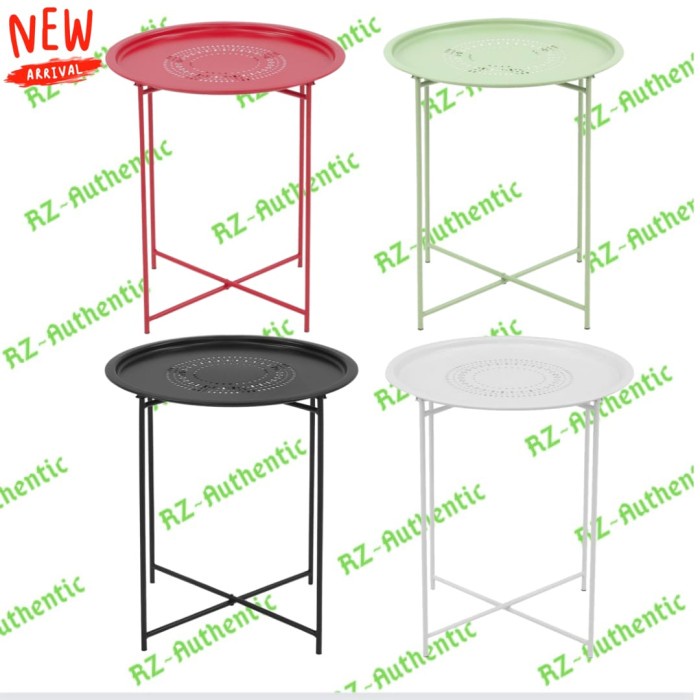 Best Seller Soleil Meja Teras Meja Besi Bulat Meja Minimalis Meja Lipat Outdoor