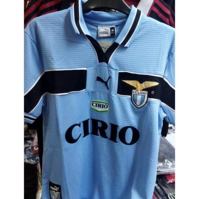 Jersey Baju Bola Retro Ss Lazio Home 1999/2000 Scudetto Grade Ori