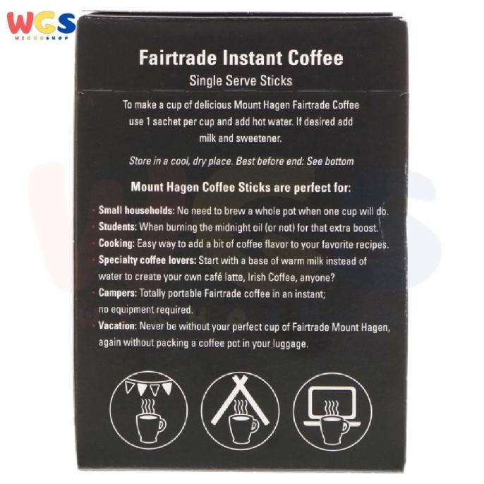 

Mount Hagen Organic Fairtrade Instant Coffee 25 Single Serve Sticks