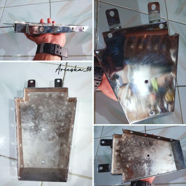 Onderdil Tempat Aki Cb Gl Crom Datar Tebal | Tempat Aki Cb Gl Datar Motor Original