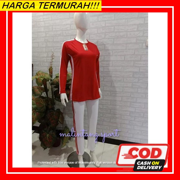 Baju Senam Merah Putih Ks Lomba Dirgahayu Indonesia  Setelan Training Anak Perempuan Dewasa Bj Snam 