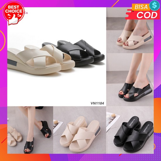 Ssandal Wedges Wanita Import Sepatu Wejes Pesta Kondangan Sendal Wedges Korea Murah Cewek Kerja Wedg